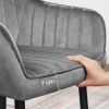Afbeelding van SONGMICS eetkamerstoel, fluweel Fauteuil met Armleuningen, Lichtgrijs