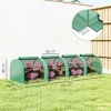 Afbeelding van Outsunny Mini-broeikastunnel voor tomaten, 4 x 1 x 0,8 m, groen met ritssluitingen