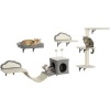 Afbeelding van PawHut Kattenset van polyester en spaanplaat, 50x40x84 cm, Beige