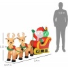 Afbeelding van HOMCOM Opblaasbare Kerstman op Slee 240x57x112 cm Rood en Geel