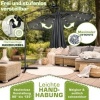Afbeelding van Tillvex Aluminium Zweefparasol met LED Solar Ø 300 cm + Hoes en Windbescherming