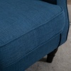 Afbeelding van HOMCOM Gecapitonneerde Wingback Stoel met Hoge Rug, Blauw, voor Woonkamer en Slaapkamer