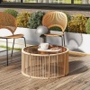Afbeelding van Outsunny Rattan koffietafel - PE-rattan, gehard glas - Ø70 x 33H cm - Bruin