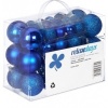 Afbeelding van Set van 50 onbreekbare kerstballen - plastic - ∅ 3, 4 & 6 cm - roze