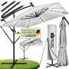 Afbeelding van tillvex® Rechthoekige Aluminium Parasol Ø 330 cm met LED en Afdekking, 360° Draaibaar