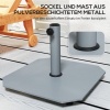 Afbeelding van Outsunny metalen parasolvoet 18,5 kg, vierkant, voor parasols met 32/38/48 mm buis, grijs