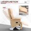 Afbeelding van HOMCOM Relaxstoel van Kunstleer, Staal - Beige 80L x 78B x 109H cm