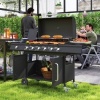 Afbeelding van Outsunny - Gasbarbecue - Staal - 144,5L x 56B x 110H cm - Zwart