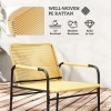 Afbeelding van Outsunny Rattan Bistroset - Staal, PE-Rattan - 54L x 66B x 76H cm - Geel