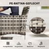 Afbeelding van Outsunny Rattan Loveseat - PE-rattan, staal - 115L x 63B x 85H cm - Lichtgrijs
