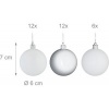 Afbeelding van Set van 30 onbreekbare kerstballen - plastic - Ø 6 cm - wit