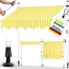 Afbeelding van Tillvex Balkonluifel met handslinger, UV-bestendig en waterdicht (Geel/Wit, 400 cm)
