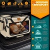 Afbeelding van TRESKO® Opvouwbare hondenbox met likmat en spatel, L, 70 x 52 x 52 cm, beige