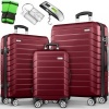 Afbeelding van Tillvex® 3-delige reiskofferset met bagageweegschaal en accessoires, lila