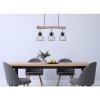 Afbeelding van Globo - hanglamp Mina - natuurlijk zwart - hout en metaal - grote eettafel lamp - E27