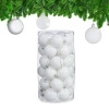 Afbeelding van Set van 30 onbreekbare kerstballen - plastic - Ø 6 cm - wit