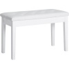 Afbeelding van HOMCOM Pianobank van Gummihout, Kunstleer - 76L x 36B x 50H cm - Wit