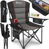 Afbeelding van TRESKO® Opvouwbare Campingstoel tot 150 kg | Klapstoel met Armleuningen & Bekerhouder