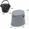 Afbeelding van Draagbaar Campingtoilet met Uitneembare Emmer - Mobiel Grijs Toilet