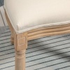 Afbeelding van HOMCOM Eetkamerstoel - Polyester, Rubberhout - 49L x 56B x 96H cm - Crèmewit + Natuurlijk