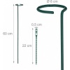 Afbeelding van Set van 6 plantensteunen met ring - 60 cm - inclusief plantenbinders - groen
