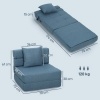 Afbeelding van HOMCOM Stoel-Bed van Polyester met Schuimvulling - Blauw 70x70x61 cm
