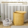 Afbeelding van HOMCOM - Rieten Wasmand met Deksel en Afneembare Waszak