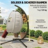 Afbeelding van Outsunny Schommelstoel - Verzinkt staal, polyester - 117L x 95B x 180H cm - Lichtgrijs