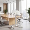 Afbeelding van Homcom Staand Bureau - MDF, staal - 60,5L x 52B x 75-114H cm - Wit