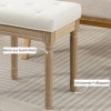 Afbeelding van Homcom Voetenbank - Polyester, Rubberhout - 42L x 32B x 46,5H cm - Beige