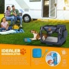 Afbeelding van TRESKO® Opvouwbare hondenbox met likmat en spatel, L, 70 x 52 x 52 cm, marineblauw