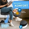 Afbeelding van TRESKO® Draaibare werkkruk met wielen, hoogte verstelbaar, 10 cm dik kussen, 8 kleuren (zwart)