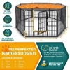 Afbeelding van TRESKO® Opvouwbare hondenloopstal 80 cm met dak en aardankers - 8-delig, eenvoudig te monteren