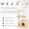 Afbeelding van PawHut Krabpaal met sisal en pluche kattenspeelgoed, 80 cm hoog, beige
