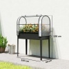 Afbeelding van Outsunny Verhoogde Plantenbak van Kunststof en Metaal - 100L x 49B x 136H cm - Zwart