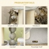 Afbeelding van PawHut Kratzboom 115,5 cm met kattenhuis, hangmat, speelbal en jute paal, lichtgrijs