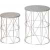 Afbeelding van Outsunny tuintafel - set van 2 tafel - Ø38 x 52,5H cm - metaal - goud