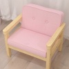 Afbeelding van AIYAPLAY Kinderbankje van Hout en Corduroy, 46,5L x 44B x 45H cm, Roze