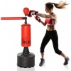 Afbeelding van HOMCOM Vrijstaande bokszak met accessoires - Zwart/Rood A91-100