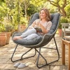 Afbeelding van Outsunny Rattan loungestoel - Staal, PE-rattan - 75L x 101B x 90H cm - Donkergrijs