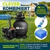 Afbeelding van Tillvex zandfiltersysteem 10 m³/h + 800g filterkogels | Zwembadfilter met 7-weg ventiel