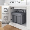 Afbeelding van HOMCOM Inbouwafvalemmer Kunststof, Metaal - 48L x 34,2B x 41,8H cm - Grijs
