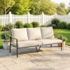 Afbeelding van Outsunny Driezits Rotanbank - PE Rotan, Staal - 176L x 75B x 78H cm - Khaki