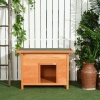 Afbeelding van PawHut hondenhok voor honden en katten van vurenhout 85x58x58 cm