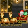Afbeelding van HOMCOM Opblaasbare Kerstman op Slee 240x57x112 cm Rood en Geel