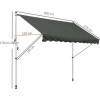 Afbeelding van Outsunny - Luifel met Zwengel - 3 x 1,5 m - Grijs