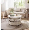 Afbeelding van Parya Home - Ronde salontafel met opbergruimte - Wit-kameelbruin - 75 x 45 cm