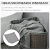 Afbeelding van HOMCOM Waskorf van bamboe 38L - 38B x 57H cm - Grijs
