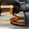 Afbeelding van HOMCOM Relaxstoel van kunstleer, hout 78L x 88B x 103H cm Donkergrijs