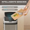 Afbeelding van HOMCOM Sensorafvalemmer 48L RVS met Soft-Close, vingerafdrukbestendig voor kantoor en keuken